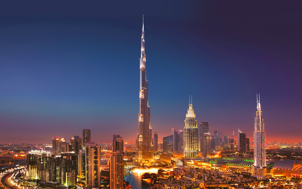 Burj Khalifa-Dubai, U.A.E.-by night